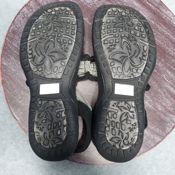 Skechers Womens Black & Grey Strappy Sandals Memory Foam Comfort - Picture 8 of 9